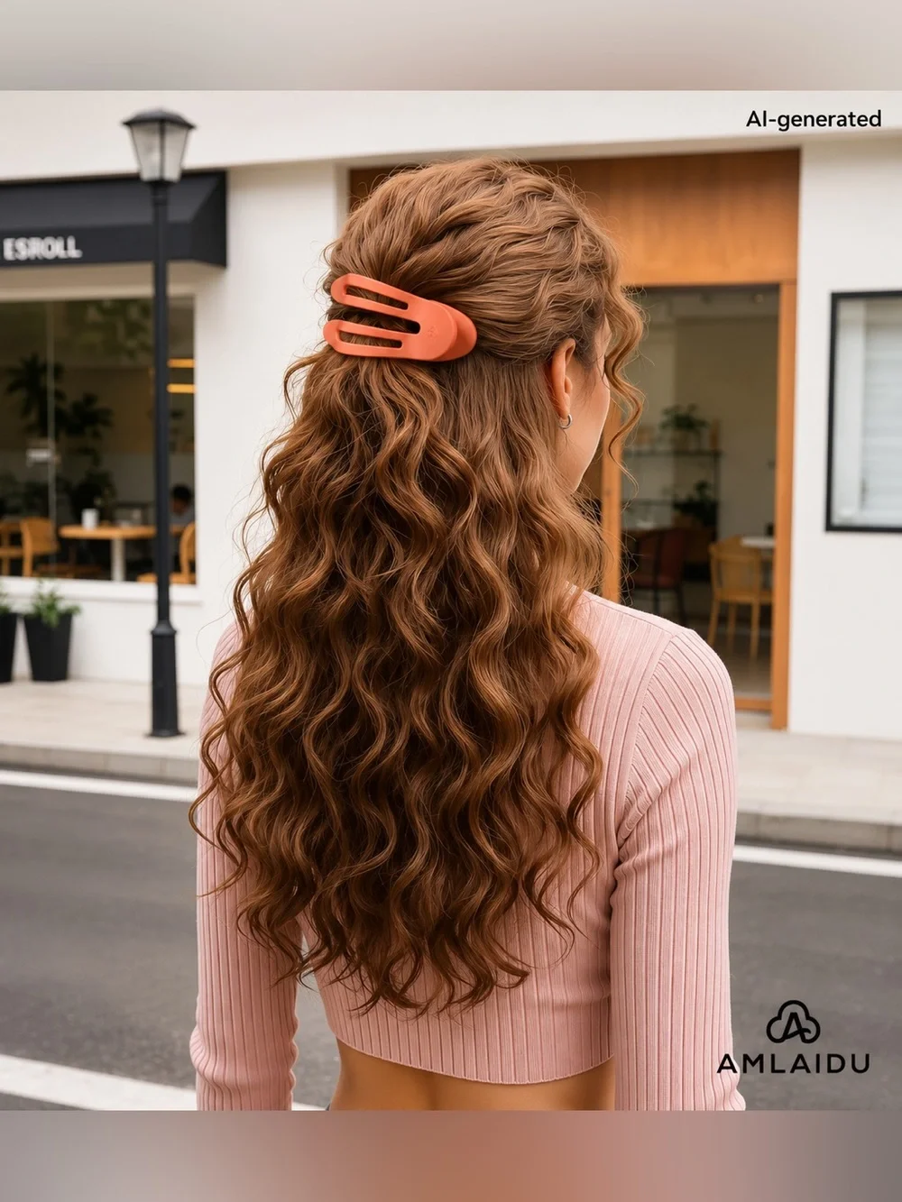 Amlaidu 4 Pack Orange Flat Hair Claw Clips Strong Hold Barrettes New